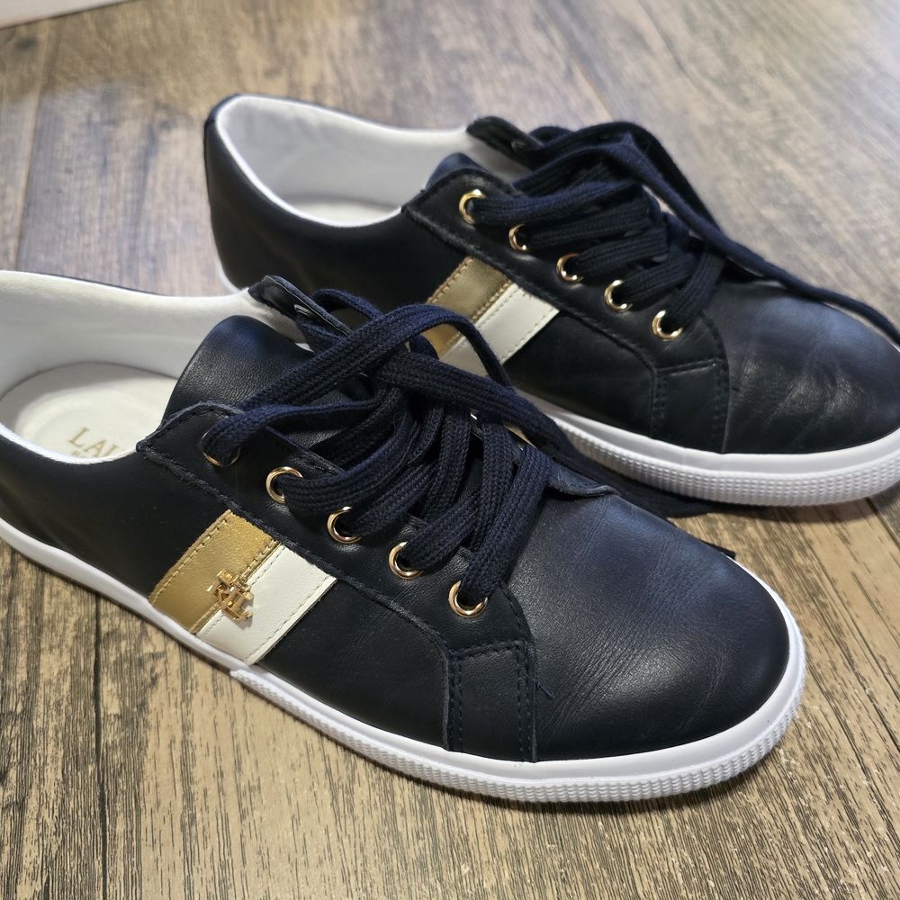 Lauren Ralph Lauren Navy Sneakers with White Soles